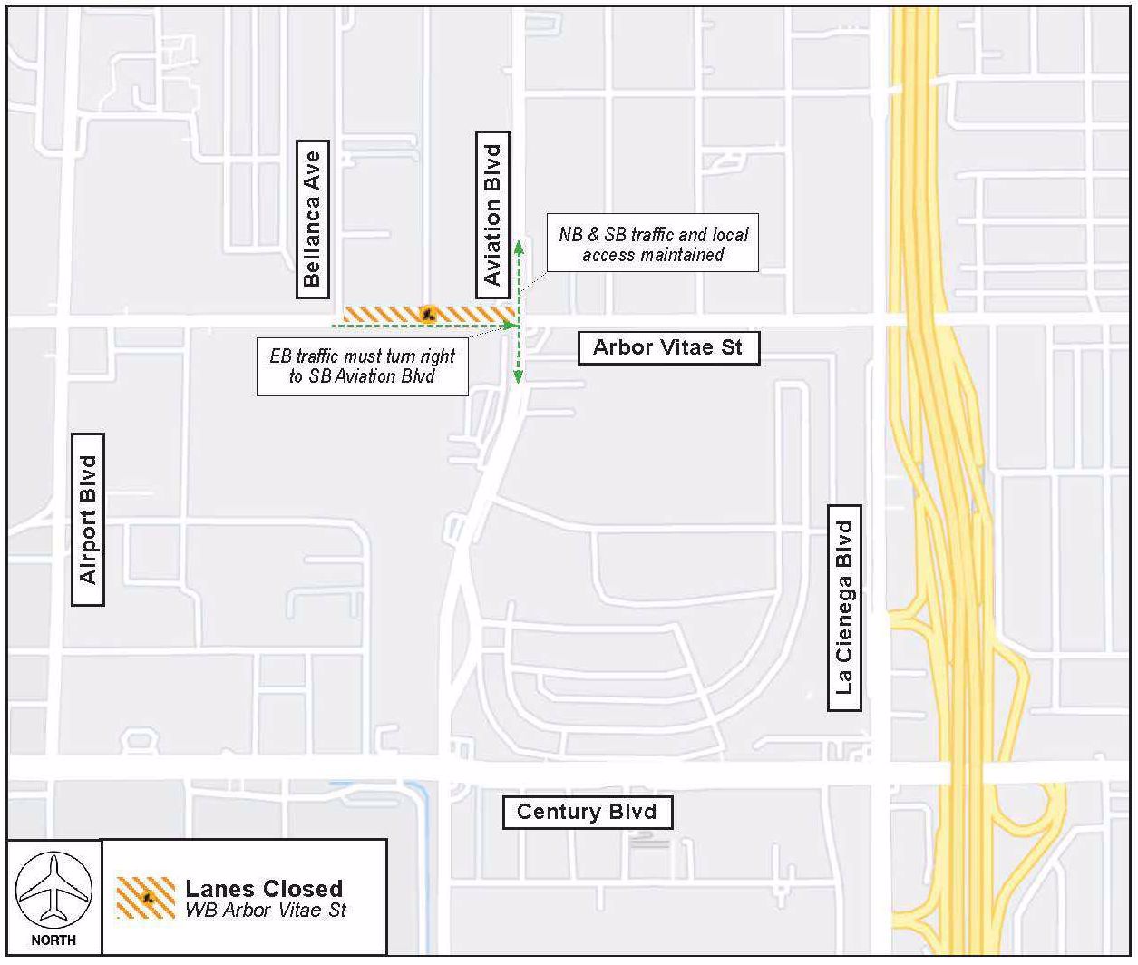 Lane closure map