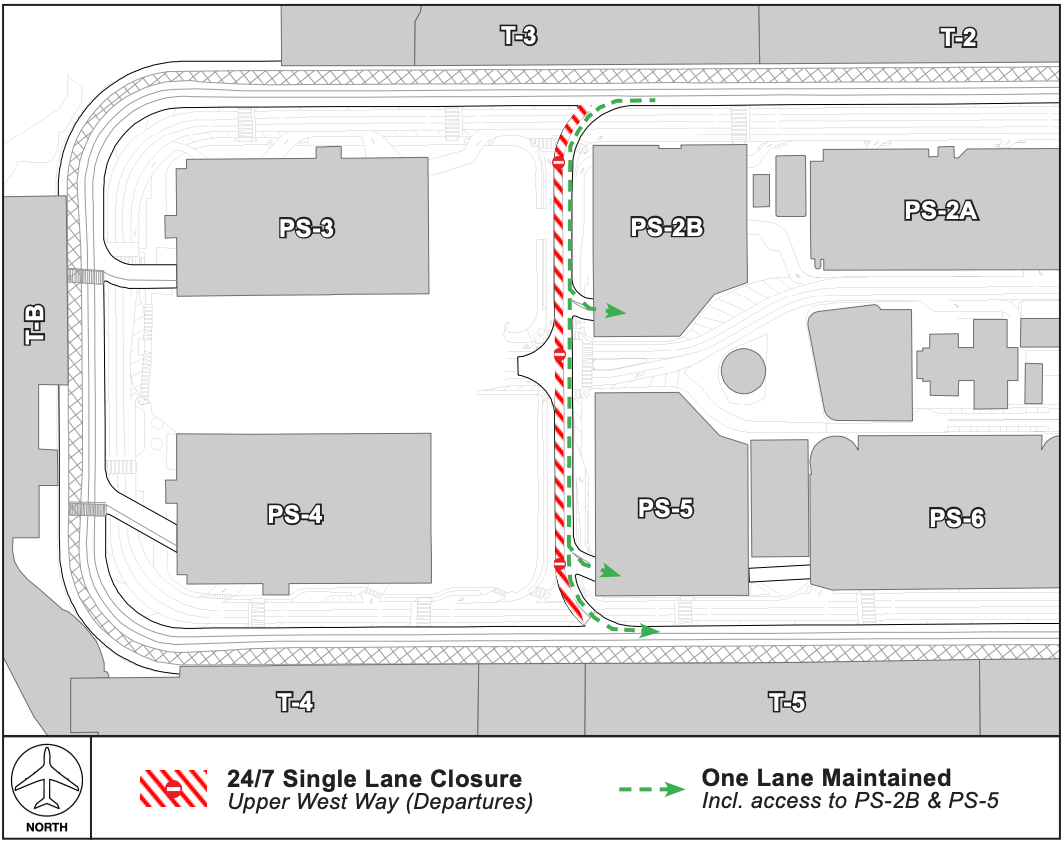 SINGLE LANE CLOSURE OF UPPER WEST WAY