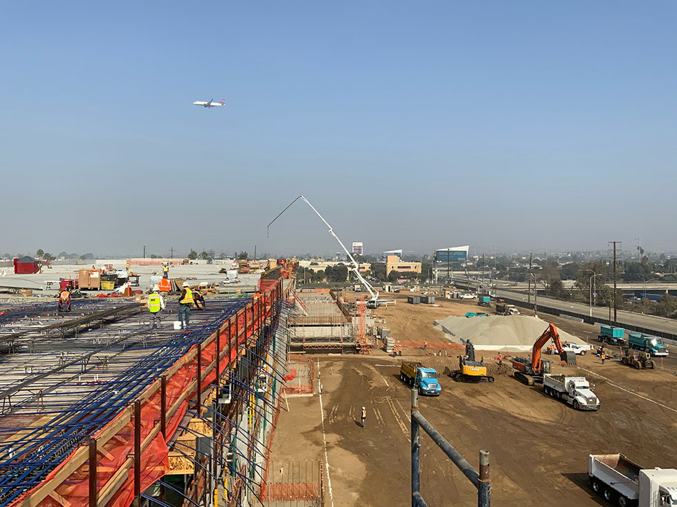 concrete pour along with excavation