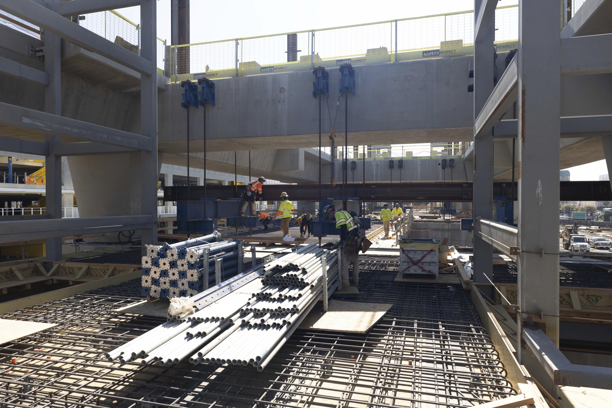 Picture - Work has begun on the circulation level of the future Intermodal Transportation Facility-West.