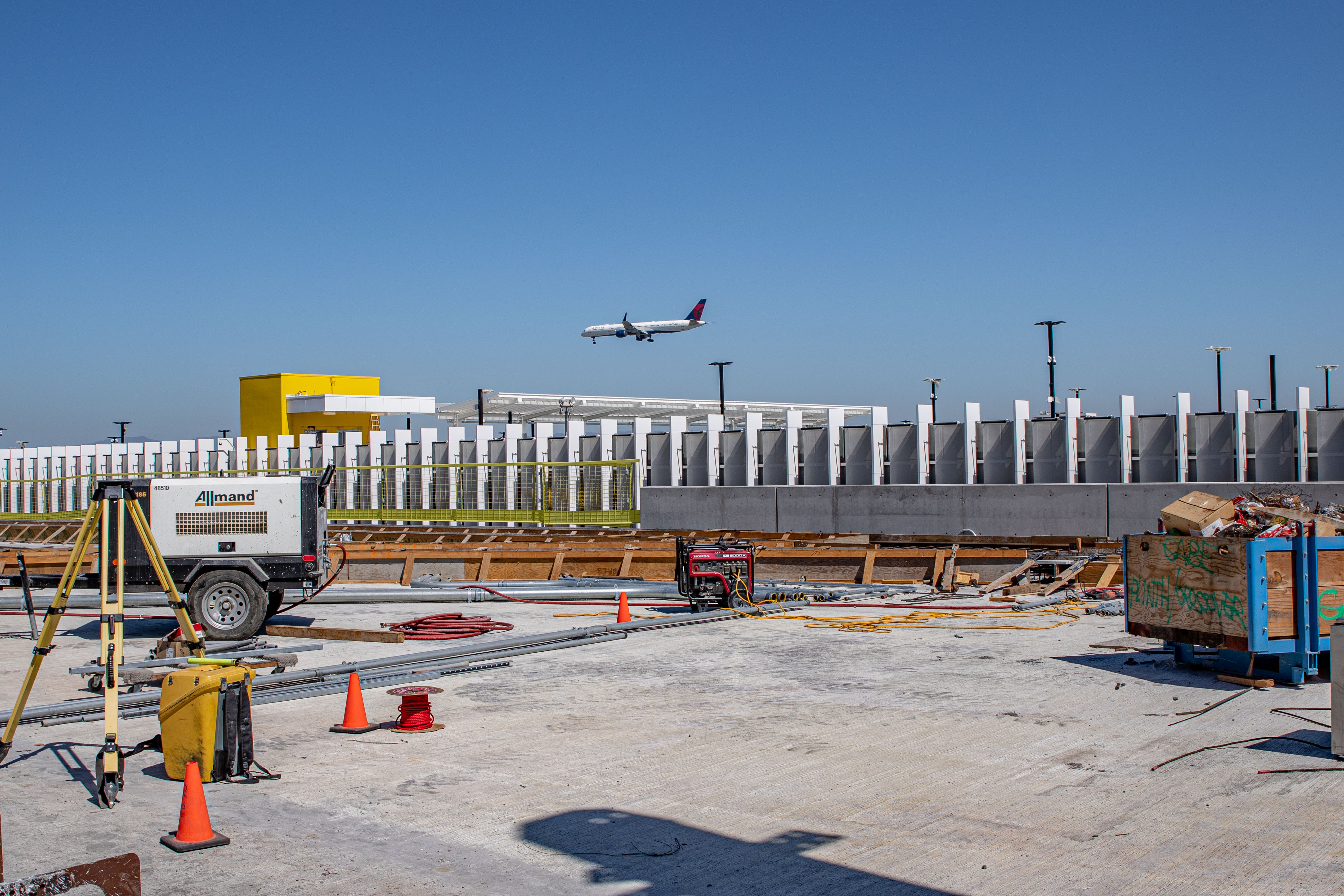 The Intermodal Transportation Facility-West will connect to the new parking facility via a pedestrian bridge.