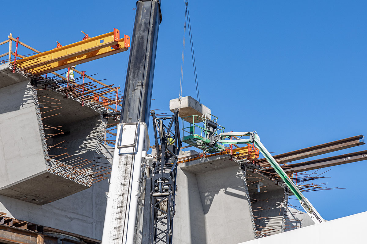 Crews work on the APM guideway in the LAX Central Terminal Area