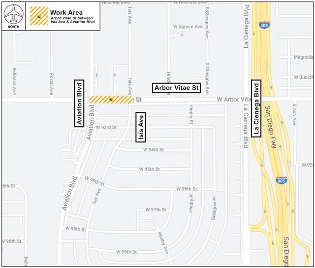 LANE CLOSURES ON CENTER WAY IN CENTRAL TERMINAL AREA