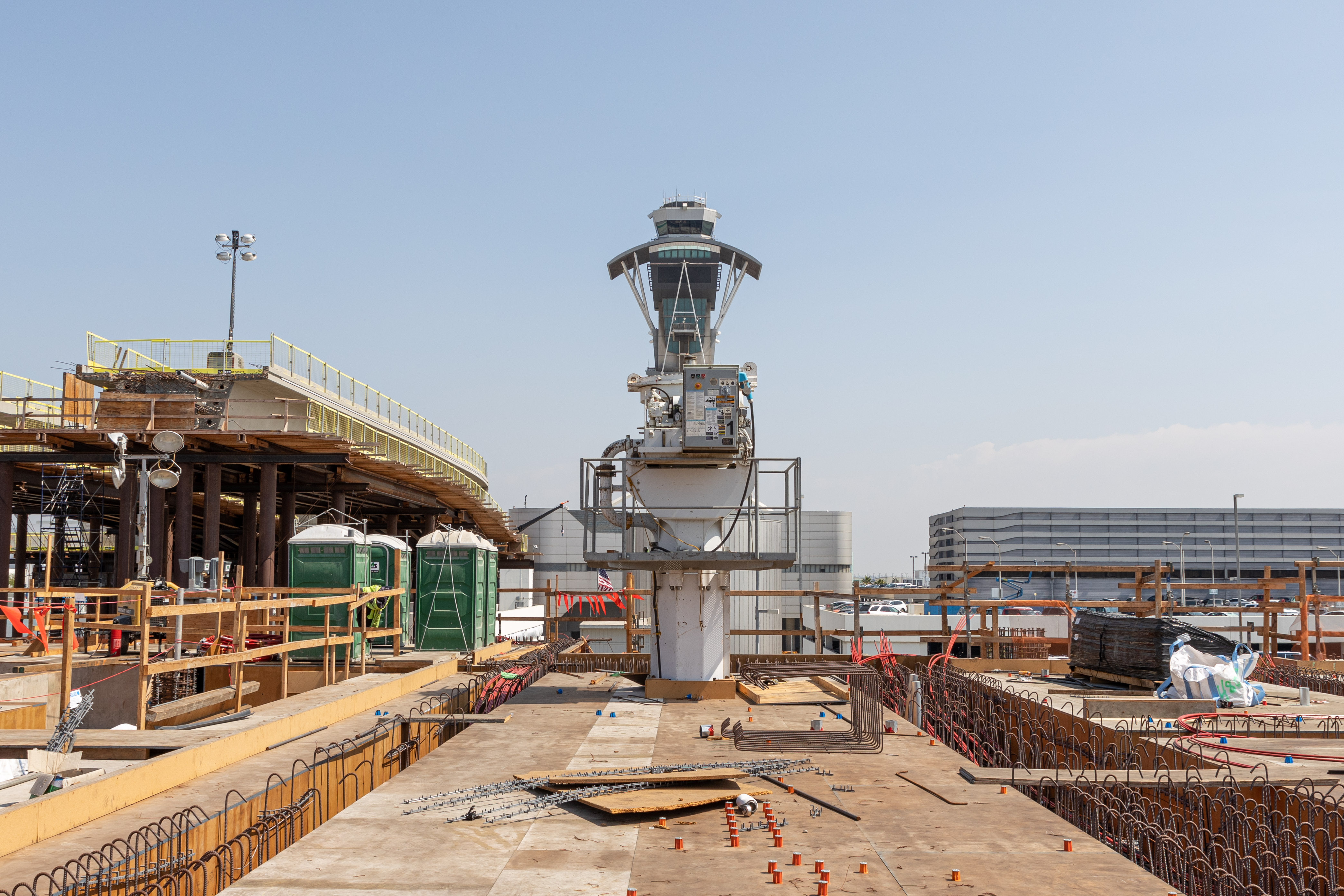 Work progresses on the level 4 deck at the future parking garage adjacent to the West Central Terminal Area Station.